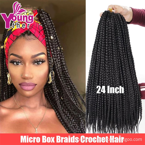 Wholesale14 18 22 Inch Synthetic Box Braids Crochet Braiding Hair Large For Woman Box Braids